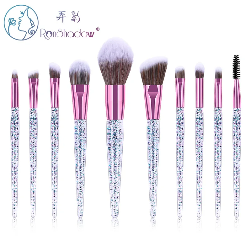 Набор кистей для макияжа глаз с блестками 10 шт. | Красота и здоровье