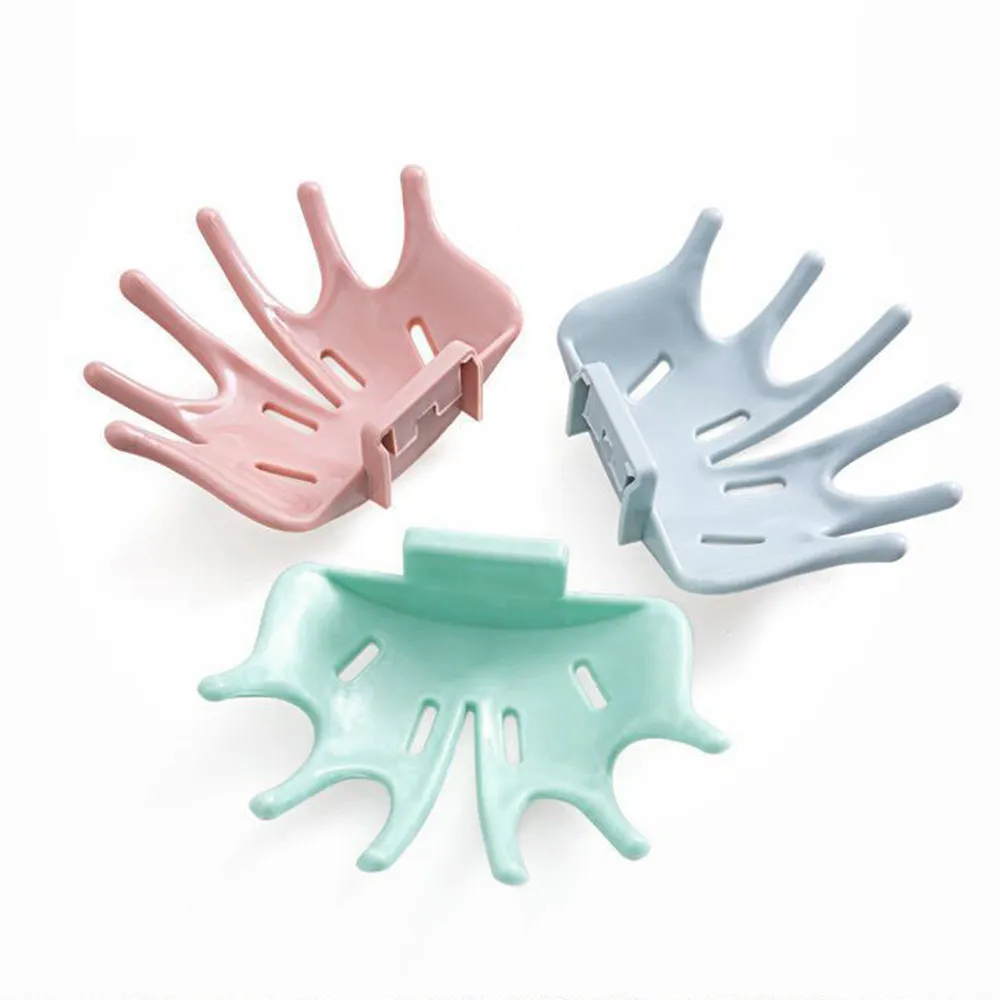 

No trace Soap Dish Bathroom Plate Tray Holder Container Soap Box Dispenser Soap Rack Zeepbakje Jabonera Porte Savon Dropship #