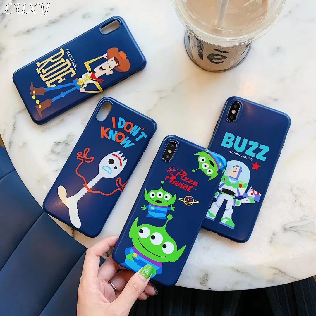 Cute Toy Story Buzz Woody Alien Phone Case For Apple iPhone 7 8 6 6s Plus Glossy IMD Cover 11 Pro Max X XS XR Coque |