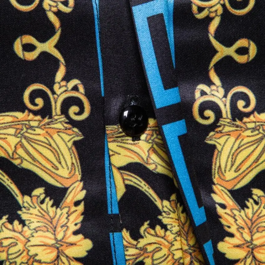 

2021 New style Brand clothing Men spring autumn Casual long-sleeved shirts/Man slim fit printing Business shirts Plus size S-4XL