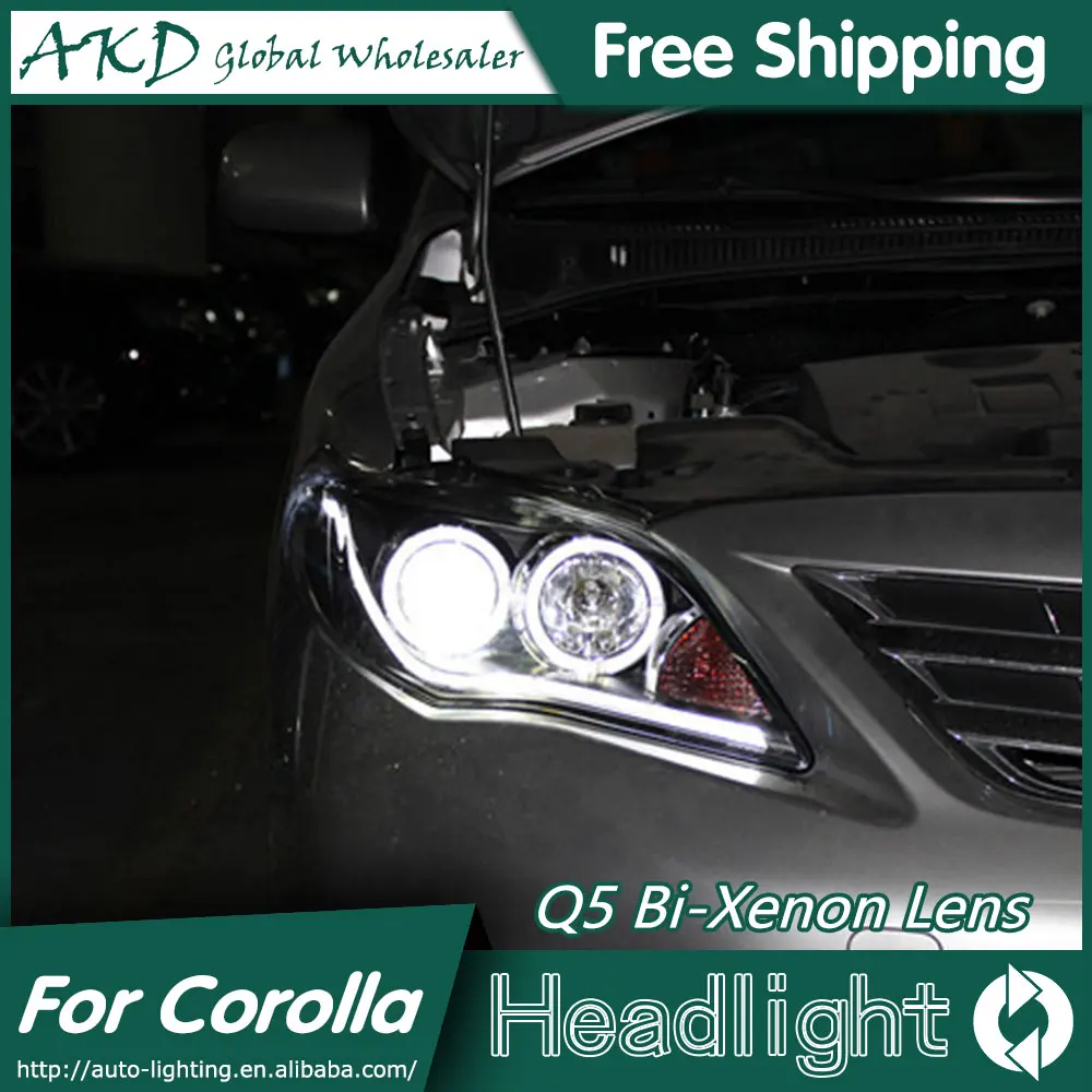 AKD автомобильный Стайлинг для Toyota Corolla 2011 2013 фары Angel Eye СВЕТОДИОДНЫЙ DRL