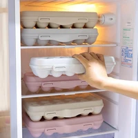 12 grid tray storage case egg box freezer plastic eggs fridge holde egg tray holder household kitchen organization