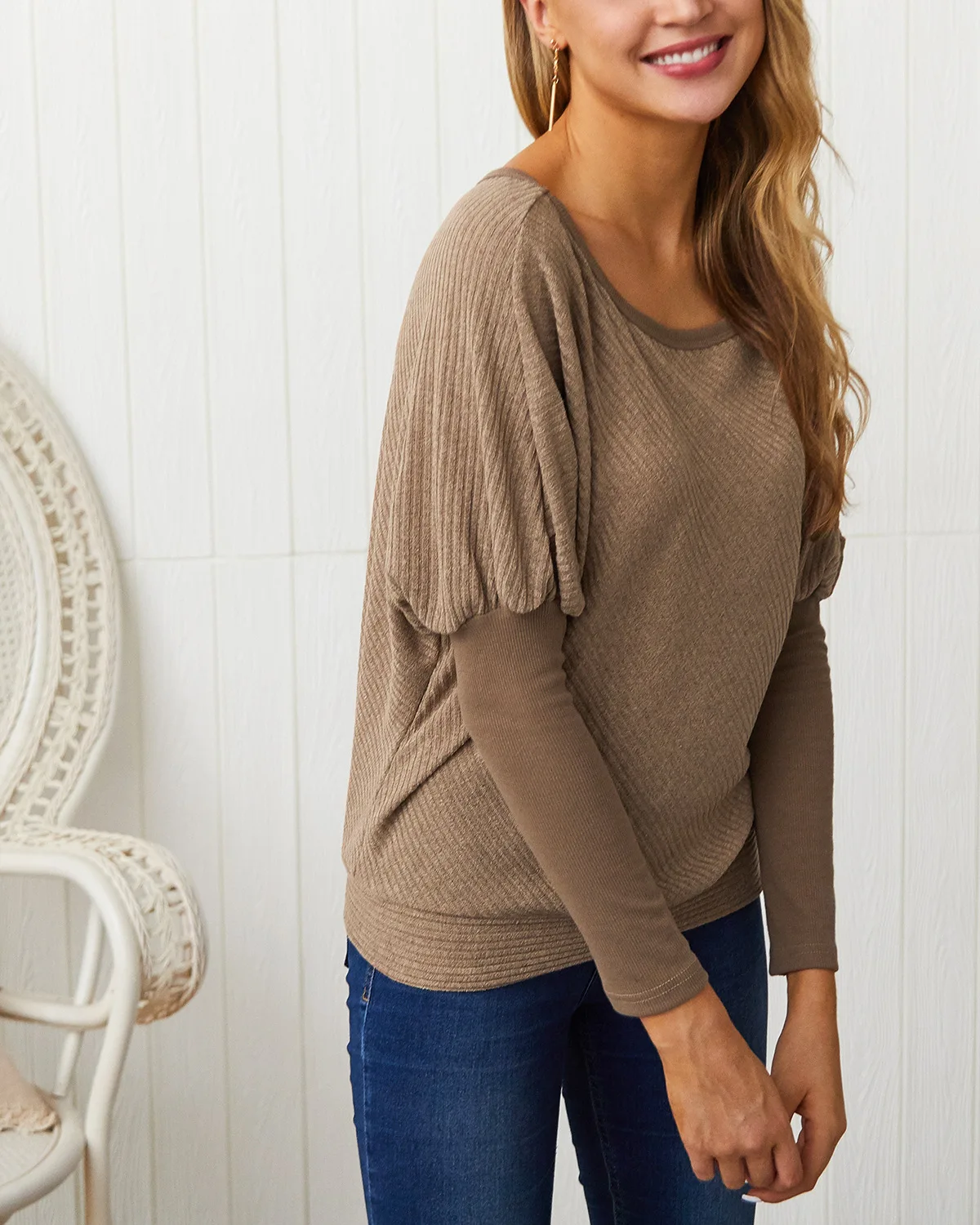 Осенние свободные повседневные Хлопковые вязаные свитера с длинным рукавом