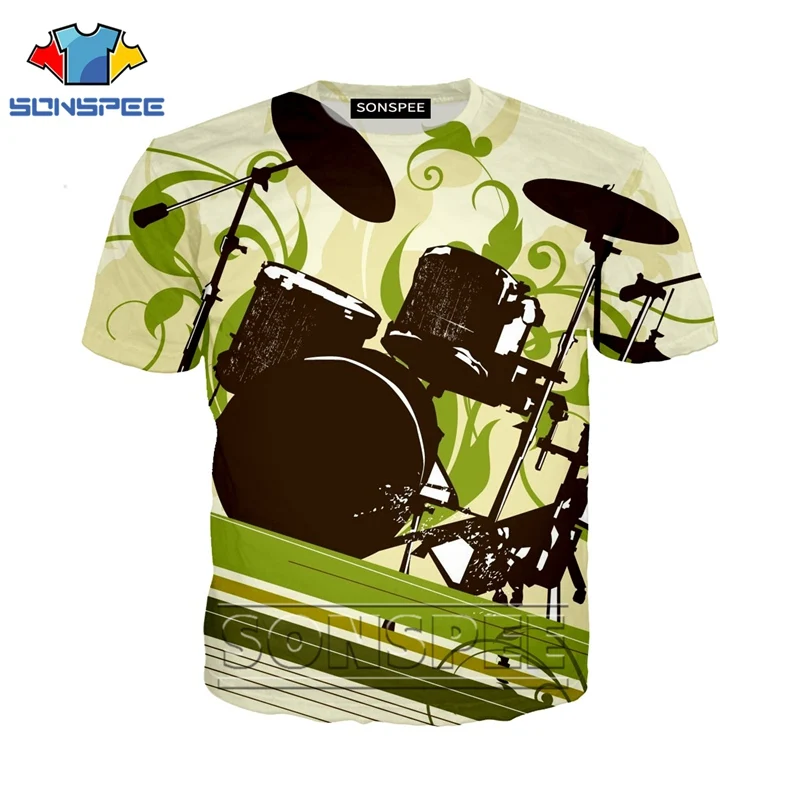 Anime 3d print funny music t shirt Men Women fashion t-shirt drum set sexy kids Harajuku top tee Funny shirts homme tshirt A48 - Цвет: 09