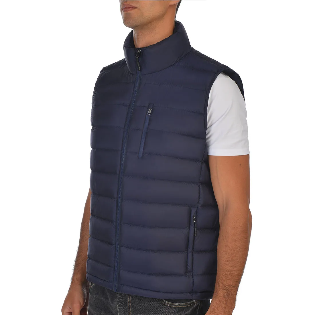 Зимние мужские жилет на утином пуху лесмарт светильник дутая куртка Пальто без