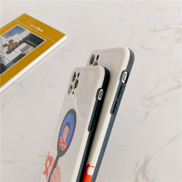 

Retro funny kawaii girls Selfie mirror japanese Phone Case For iPhone 11 Pro Max Xr Xs Max 7 8 Plus X 7Plus case Cute Soft Cover