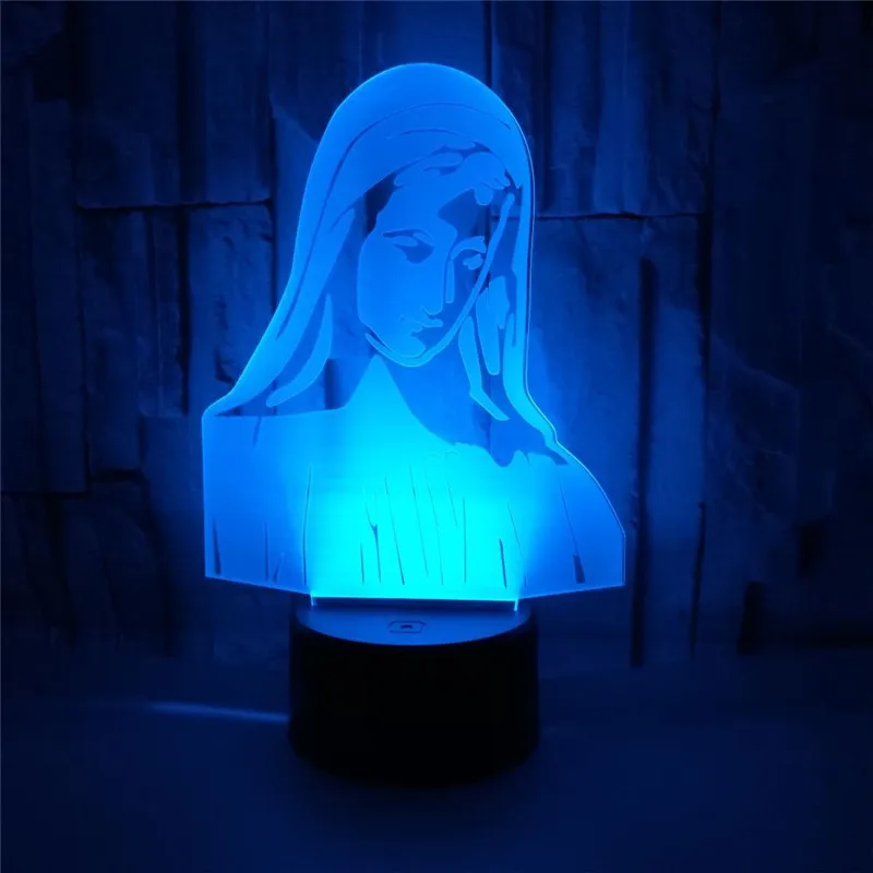 

Blessed Virgin Mary 3D night light Creative Bedside Lamp Birthday Christmas Valentine's Day gift decoration lights