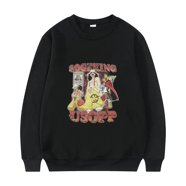 

Hot New Anime One Piece Sweatshirt Usopp Print Pullover Men Women Harajuku Creativity Sweatshirt Fashion Streetwear Cartoon Tops
