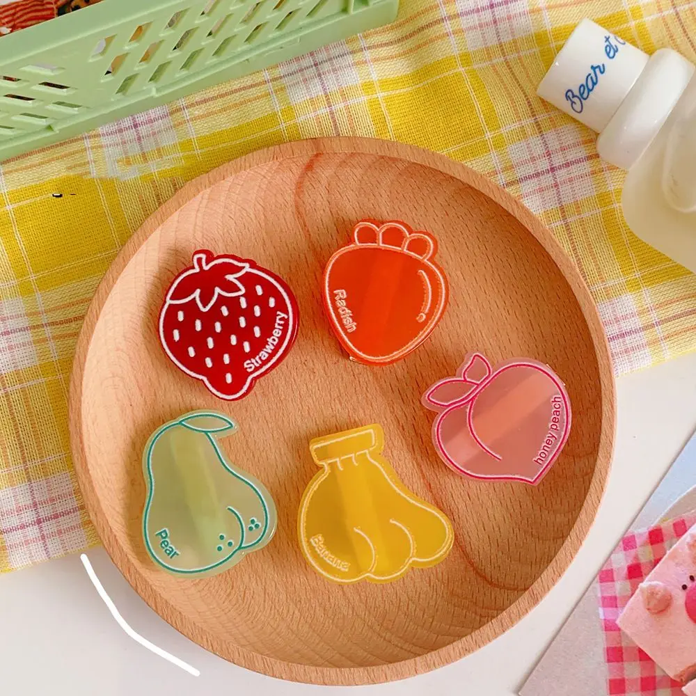 

Заколки для волос для девочек, корейские, с фруктами, клубника, груша, персик, банан, шпильки в виде моркови