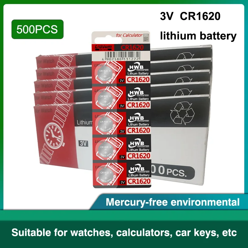 

Горячая Распродажа 500 шт. для Eaxell cr1620 cr 1620 3v кнопочный аккумулятор ECR1620 DL1620 5009LC KCR1620 BR1620 LM1620