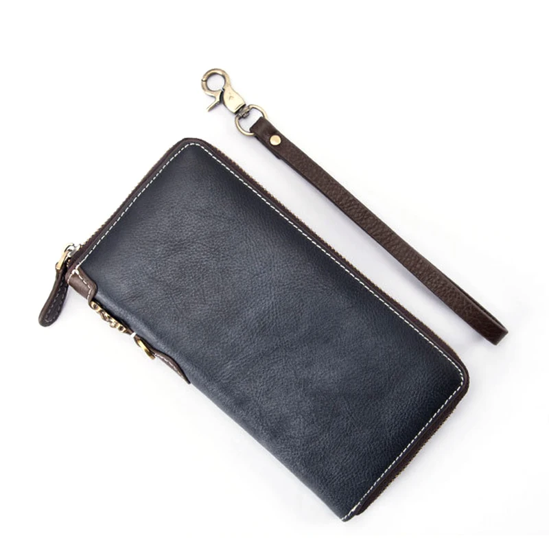 Мужской Длинный кошелек на молнии сумка запястье для денег держатель кредитных