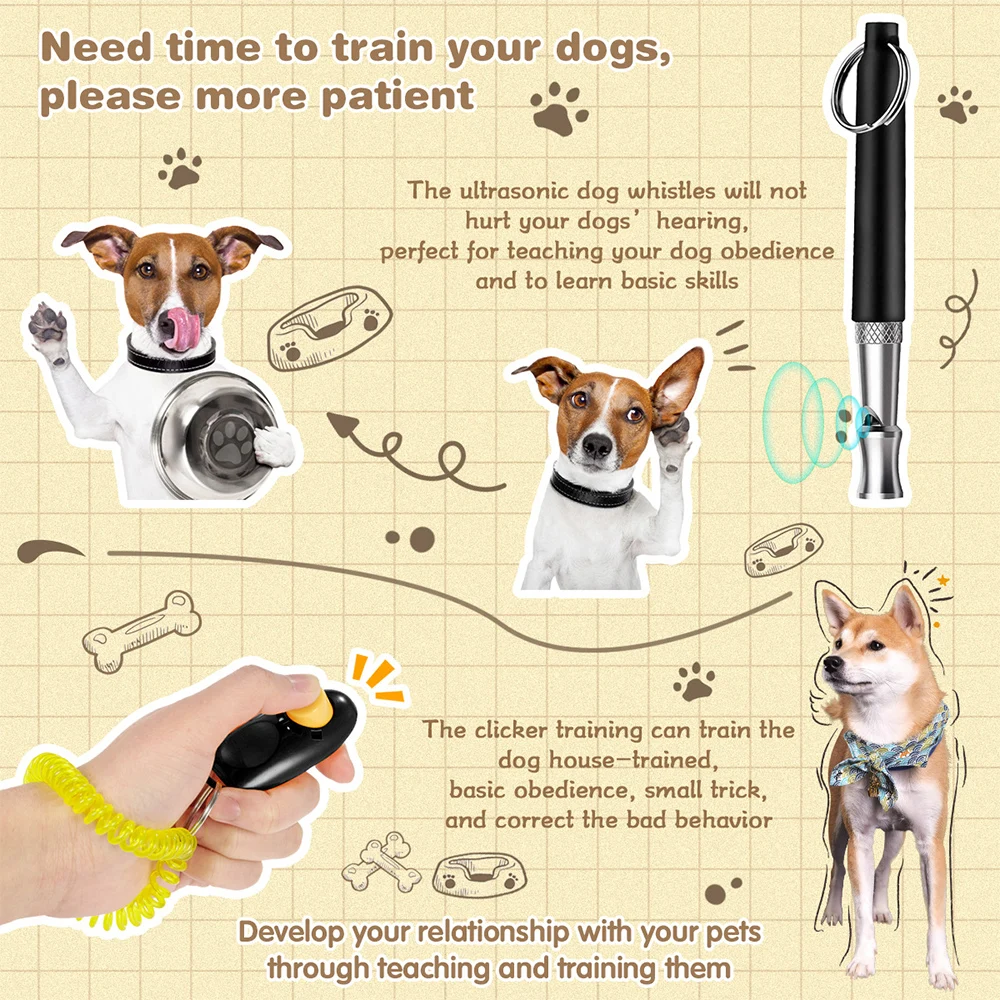 

Pet Training Whistle With Rope Dog Whistle Canine Clicker Trainer