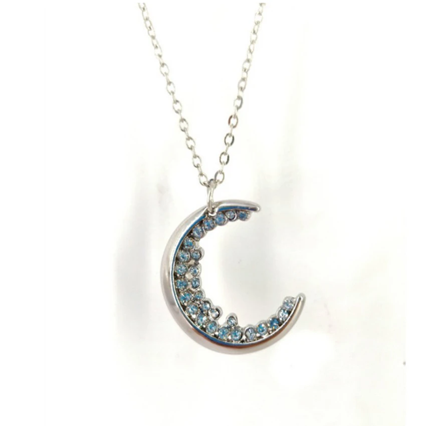 Женская подвеска в форме полумесяца Kinitial ожерелье с кристаллами из циркония