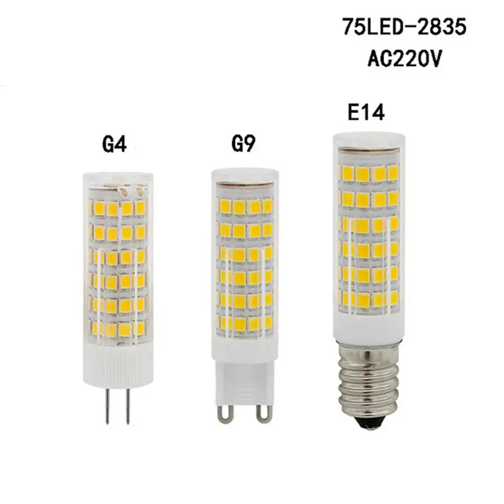 

5W 7w G9 E14 G4 Pin SMD2835 LED corn crystal Bulb,51 leds 75 leds,led Crystal Spotlight chandelier Bulb AC220v 240v 360 degree