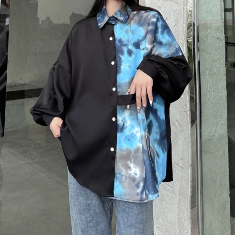 Женская рубашка в стиле Харадзюку панк готическая Черная блузка топ новинка