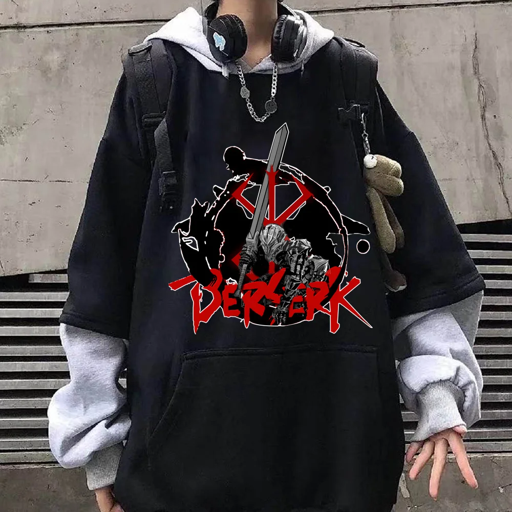 

Толстовка с капюшоном и свободным рукавом, Свитшот в стиле Харадзюку, забавная одежда Berserk унисекс для мужчин и женщин, осенне-зимняя спорти...