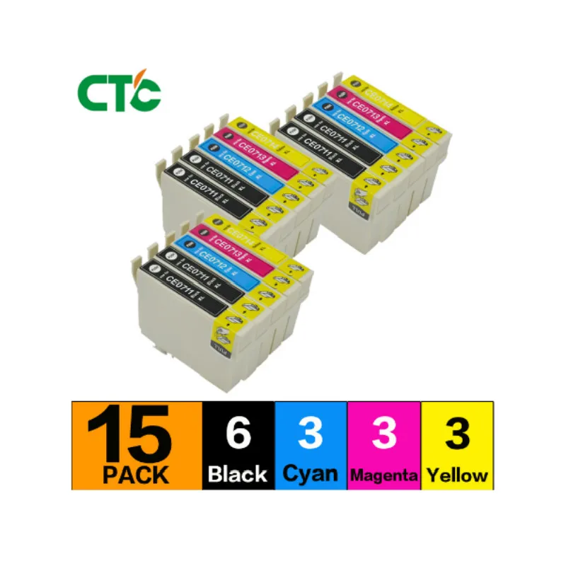 15 штук 89/71 Φ T0715 Совместимый картридж для принтера Stylus SX215/SX218/SX400/SX405/SX405WiFi/
