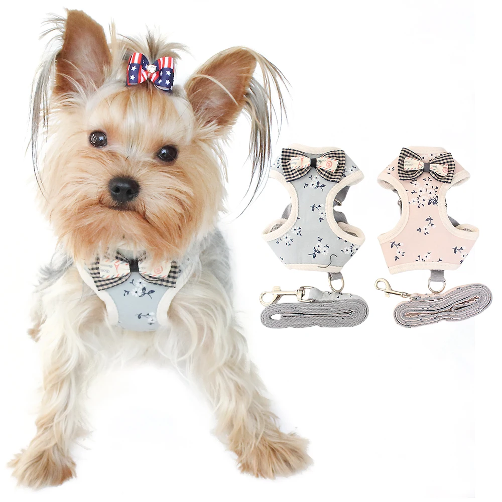 

Vest Small Dog Harneses Floral Pattern Halter Harness Lead Breathable Mesh Cloth Chest Strap For Puppy Cat 6044043 Pet Supplies
