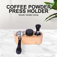 58mm coffee press holder handle base solid beech wood coffee tampers powder hammer anti skid mat coffee accessories