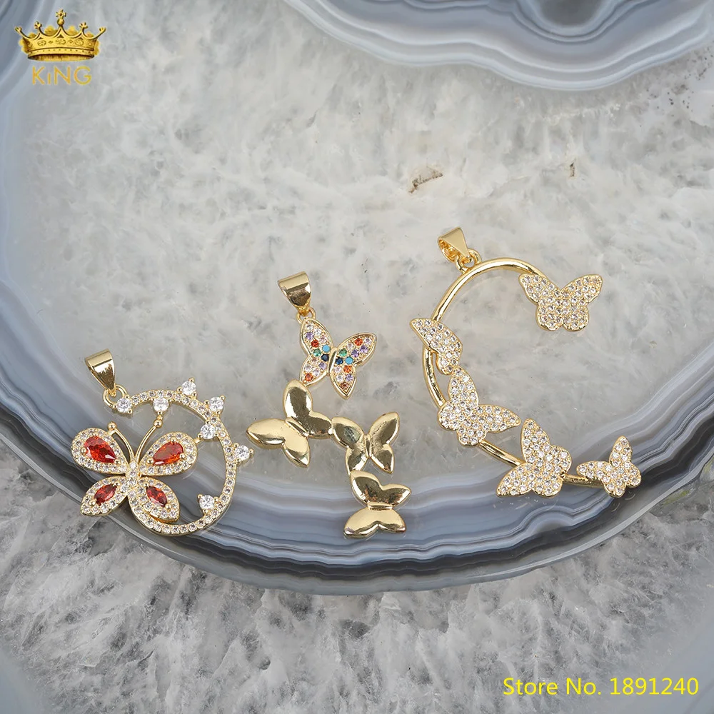 

5 10pcs Rainbow CZ Micro Paved Butterfly Charms Jewelry,Unique Gold Butterfly Zirconia Charms For Fashion Pendant Jewelry Making