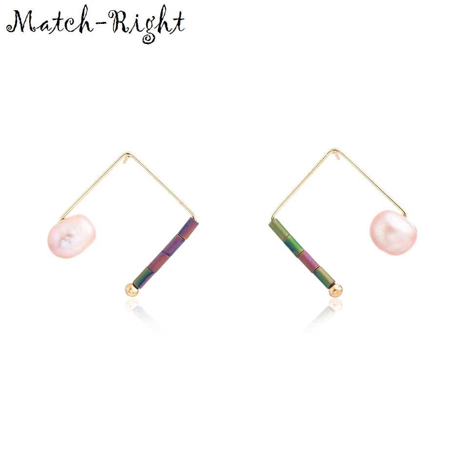 Женские серьги гвоздики Match Right винтажные геометрические с искусственным