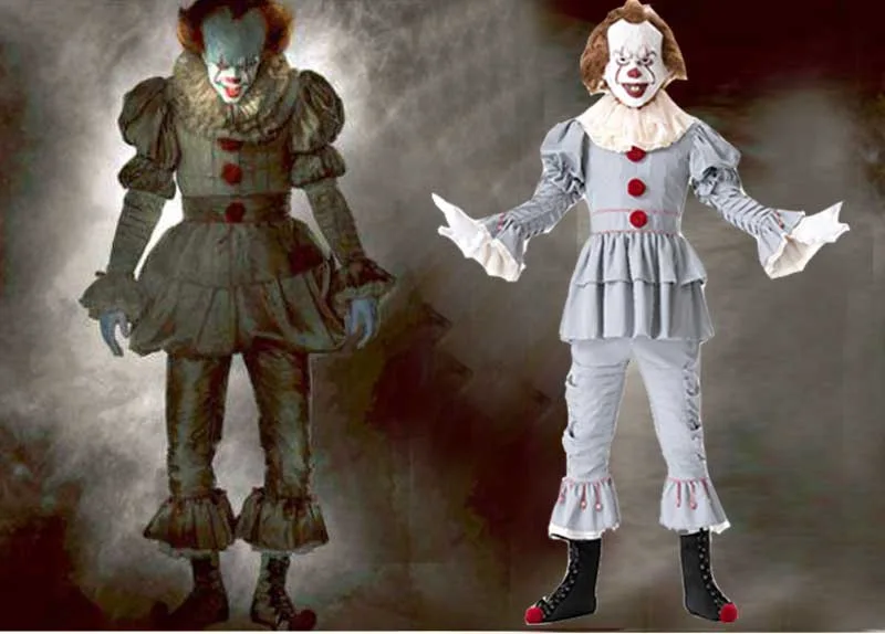 Белый карнавальный костюм Pennywise от «Возвращение Джокера. Аксессуар: брюки воротник перчатка крышка ботинка