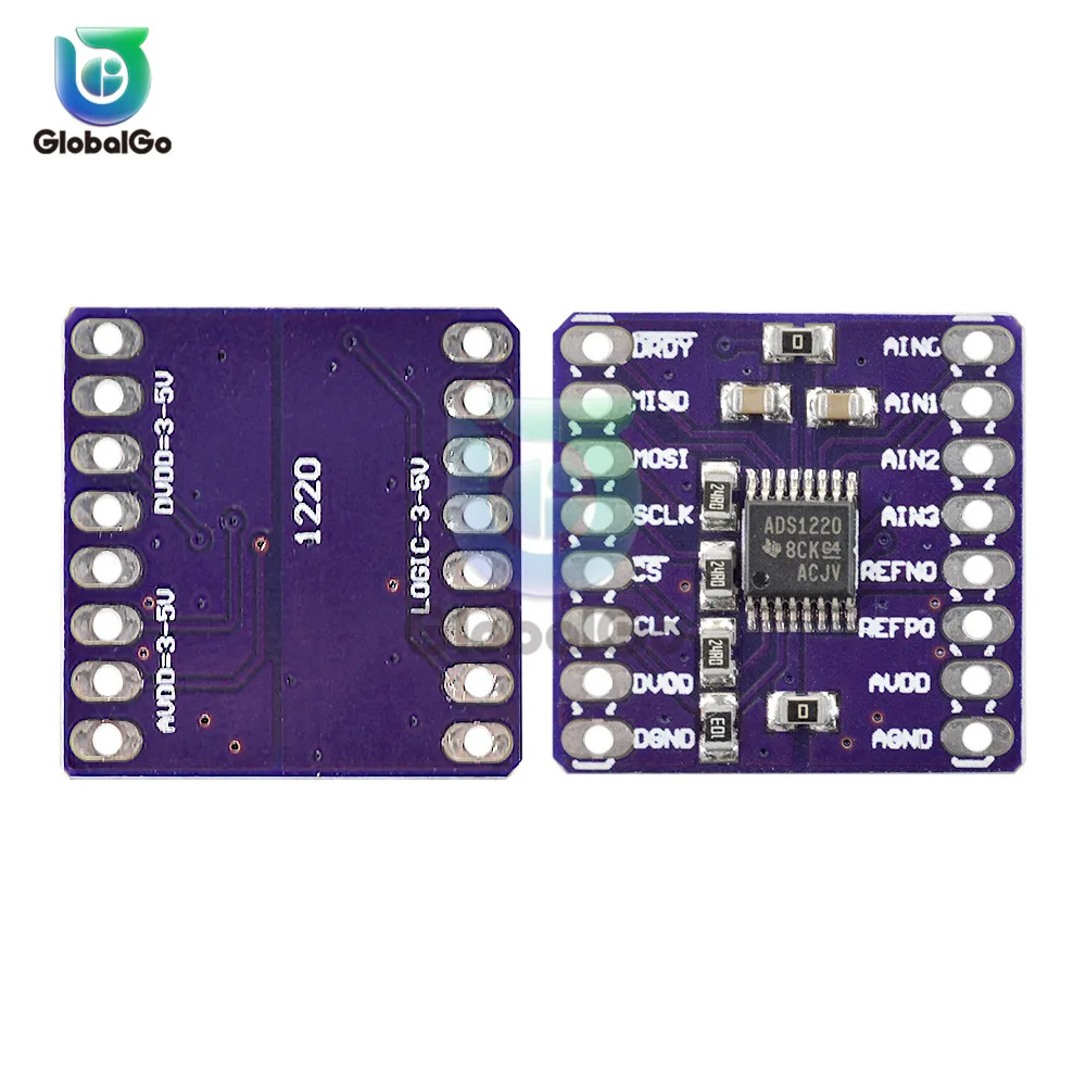 CJMCU-1220 ADS1220 A/D 8pin преобразователя постоянного тока ADC SPI 24 битный аналого-цифровой преобразователь модуль для Arduino 3-5V