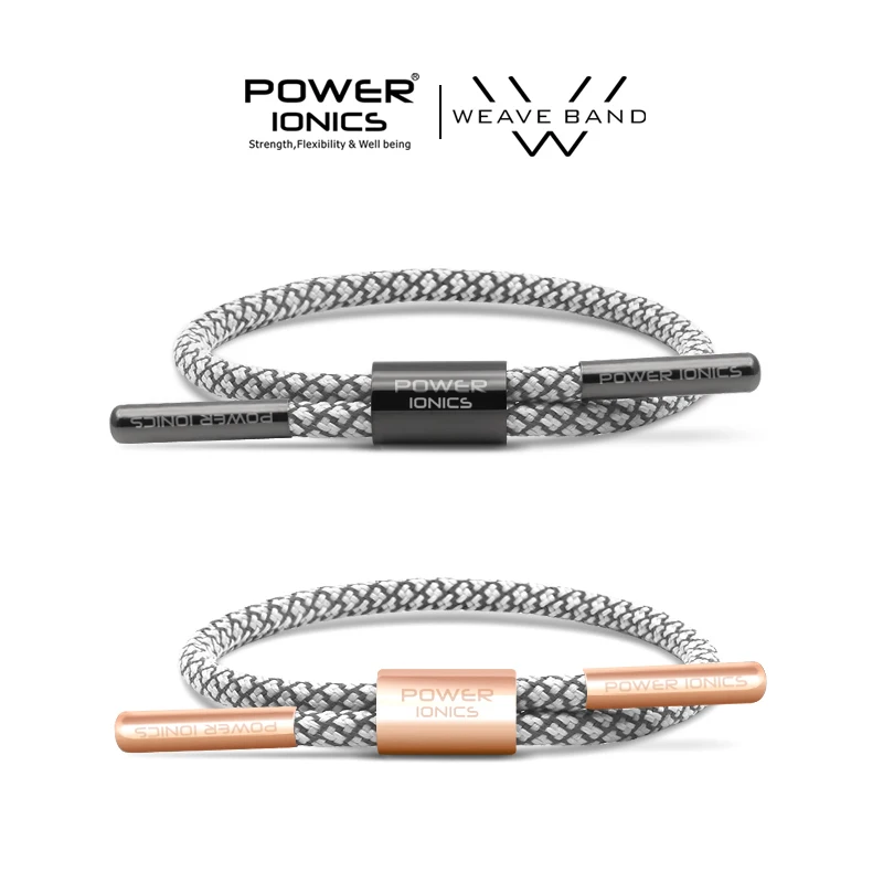 White-1Rope Новая мощность Ionics Светоотражающая плетеная веревка Титан Германий браслет баланс энергетический баланс человеческого тела надпись - Окраска металла: White-1Rope