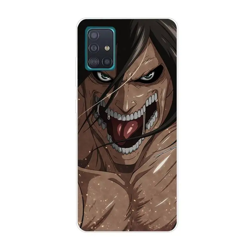 

Attack on Titan Eren Jaeger manga Phone Case For Clear-Samsung S5 S6 S7 S8 S9 S10 S20 S21 Edge Plus E Fe Lite Cover