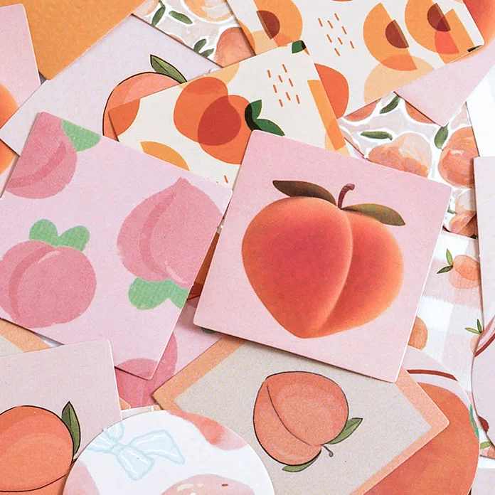 

46PCS/LOT Sweet Peach Sticky Stickers DIY Scrapbooking Gift