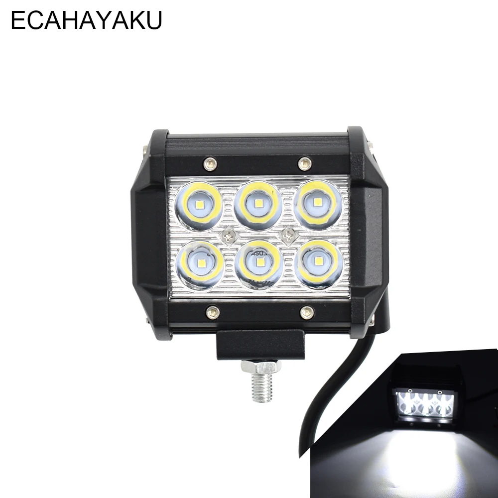 ECAHAYAKU 4-дюймовый светодиодный светильник 18 Вт 6000 К 12 В 24 точечный для