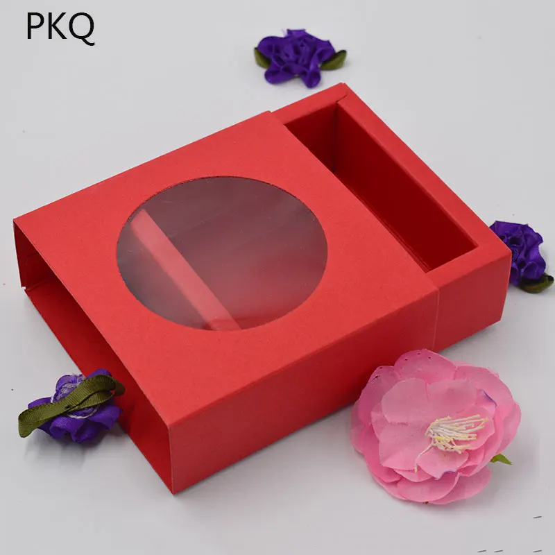 

Коробка из крафтовой бумаги для подарков, с окном из ПВХ, 10 шт.
