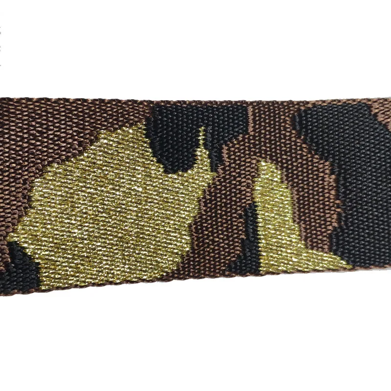 

50mm 2 " new design high quality military camouflage webbing tape liman ribbon factory black/coffee color with reflective