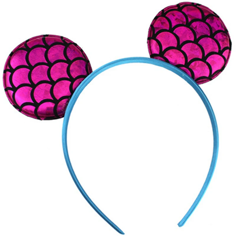 Navidad Минни уши зеленый русалка Блестящий бант с пайетками Девушка повязка на