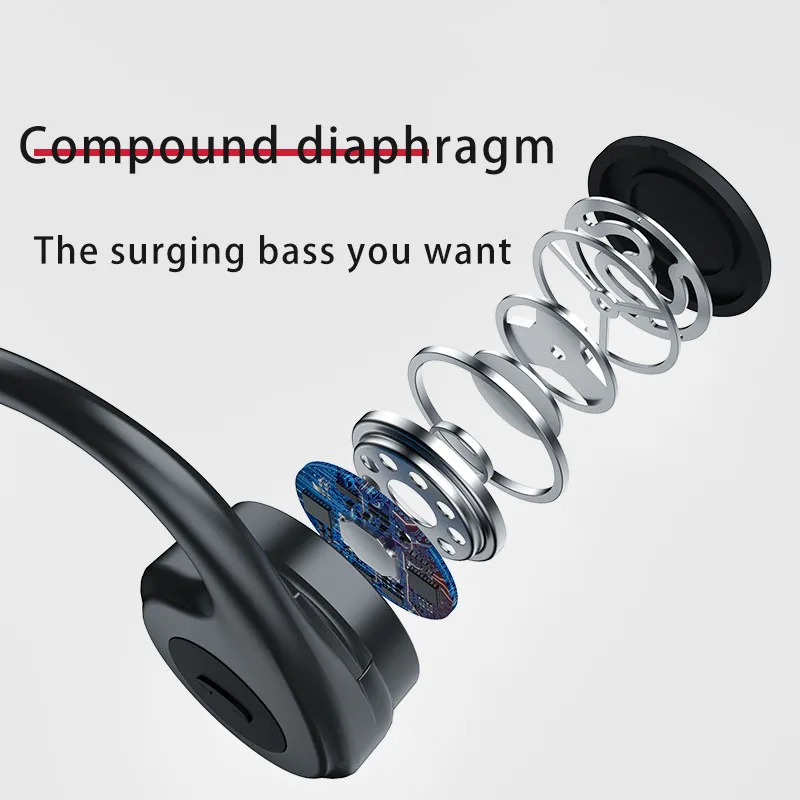 DDJ H10 Bone Conduction Headphones Bluetooth Wireless Headset MP3 Player Built In 8G Memory Waterproof Sports Earphones With Mic |