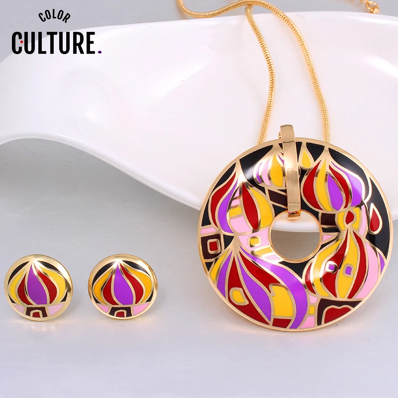 Винтажная подвеска с черными цветами/серьги для женщин насыщенный красочный