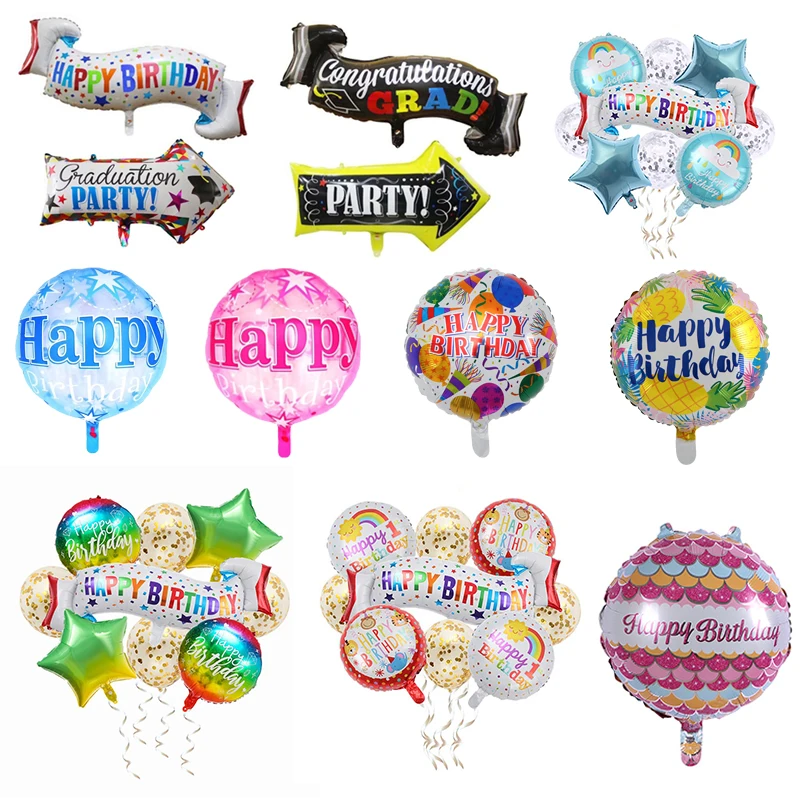 

18inch Happy Birthday Foil Balloons Helium Globos Birthday Party Decorations Baby Shower Kids Pink Blue Inflatable Toys Balloon