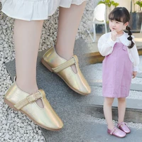 girls shoes 2020 new fashion korean childrens spring wide laser leather buckle princess shoes kids shoe girls sneakers