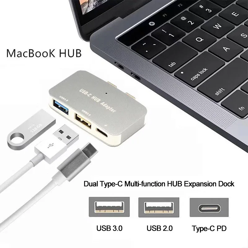 OTG адаптер Dual type C 3.0HUB PD зарядка многофункциональная док станция Высокоскоростная