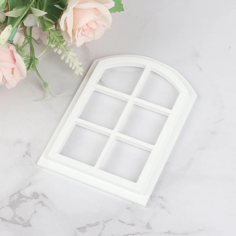 

Новое поступление 1:12 Миниатюрный Кукольный домик деревянная круглая головка шесть квадратов модель окна мебель игрушки