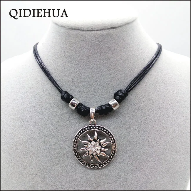 mx0132 white QIDIEHUA модное 12 цветов ожерелье Эдельвейс, натуральное ожерелье Октоберфест, ручная работа, ювелирное изделие - Окраска металла: mx0132 white