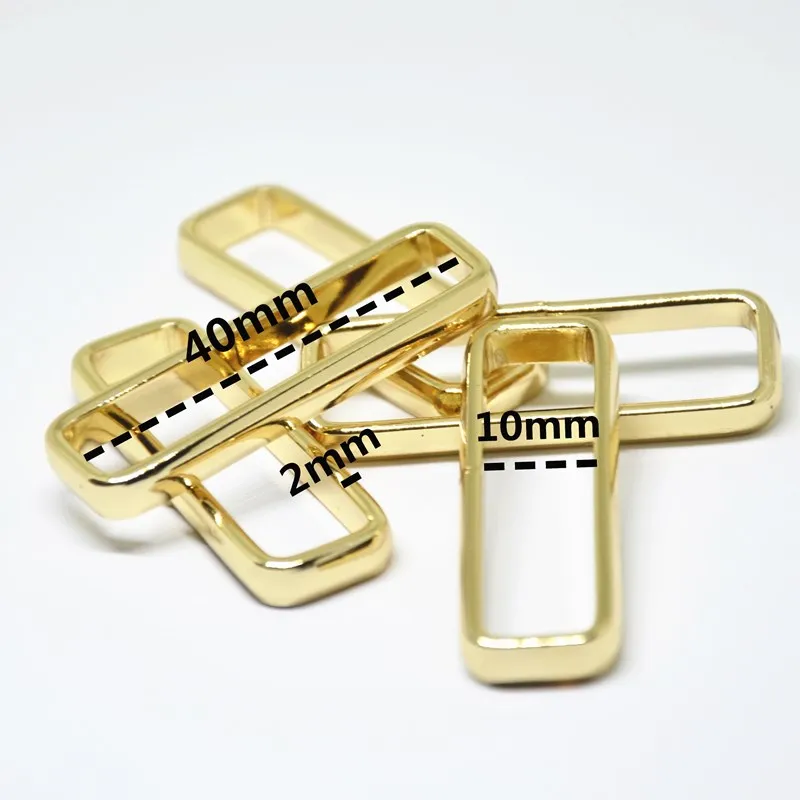 40 мм металлическая проволока прямоугольная пряжка Золотое кольцо с петлями для