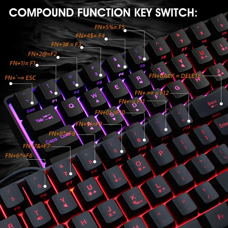 new v700 61 key mechanical keyboard usb wired rgb backlit axis gaming mechanical keyboard gateron optical switches for desktop free global shipping