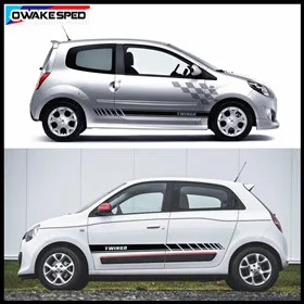 Автомобильная наклейка s Racing Sport Stripes для Renault Twingo-17, автомобильная дверная поясная наклейка, автомобильные аксессуары, украшение для тела, наклейка