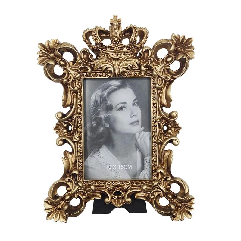 

European Style Retro Frame Elegant Old Style Photo Frame Home Furnishings Frame Fine Classic Imitation Old Style Resin Frame