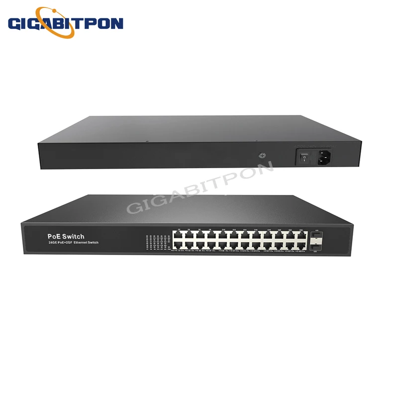 26-port POE switch 100Mbps 2 * Gigabit uplink port Ethernet switch for IP camera/wireless AP/CCTV, total power 400W enlarge