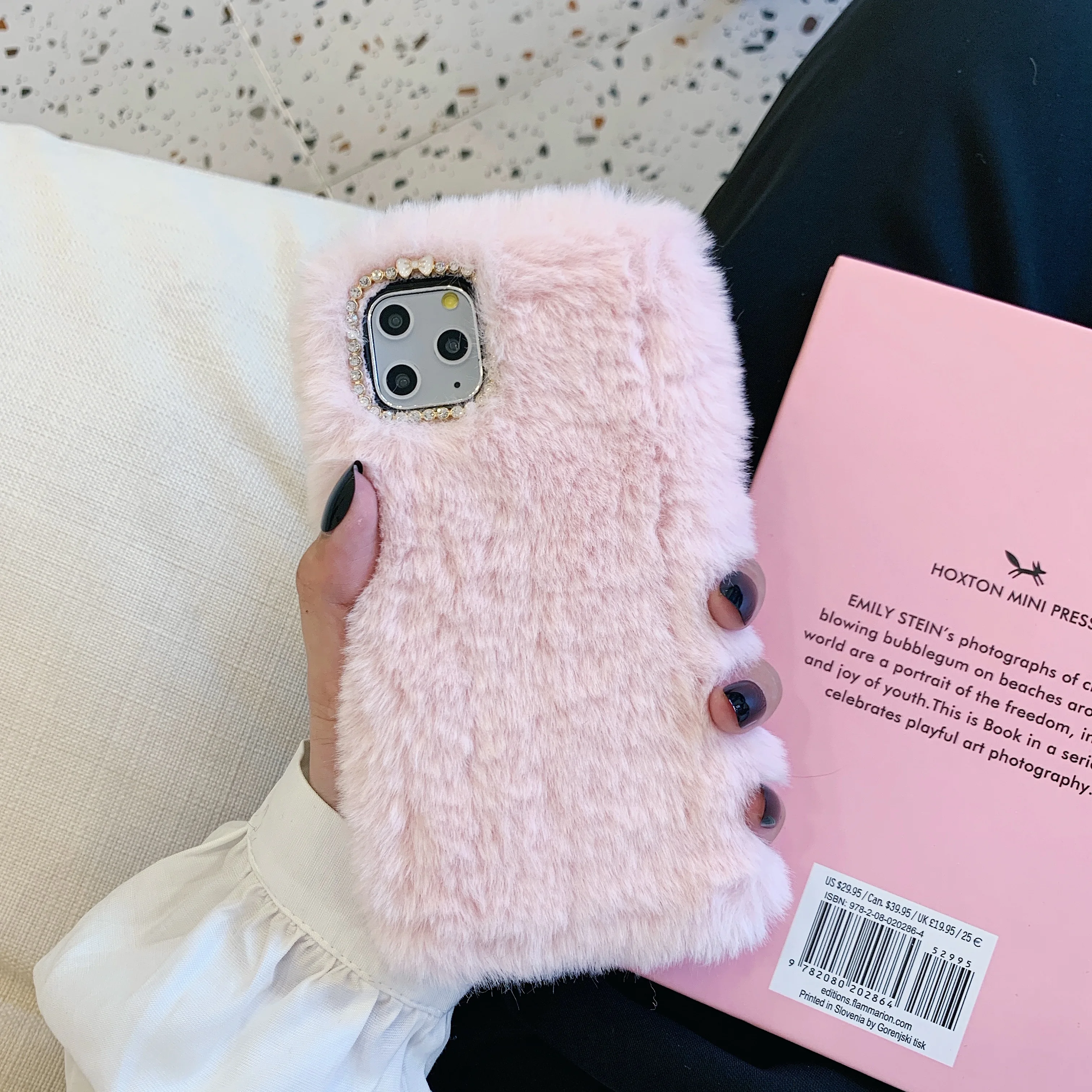 Plush Phone Cases for iPhone 11 11Pro Apple Pro Max Luxury Furry Fluffy Case Soft Faux Fur Fuzzy Cover 3D Diamond Bowknot |