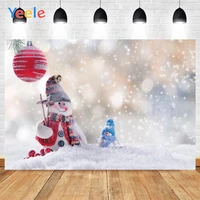 yeele merry christmas photo background photophone snowmen red bolls snowflake photography backdrops for decor customized size