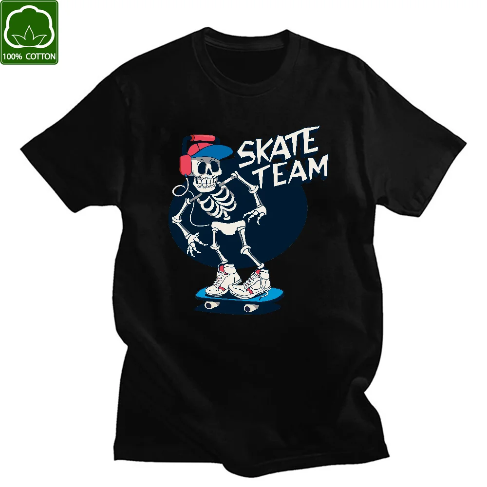 Camiseta de algodón con estampado de calavera divertida Unisex, camiseta de manga corta con dibujo de dinosaurio, estilo Kawaii Vintage, regalo de novedad, 2021