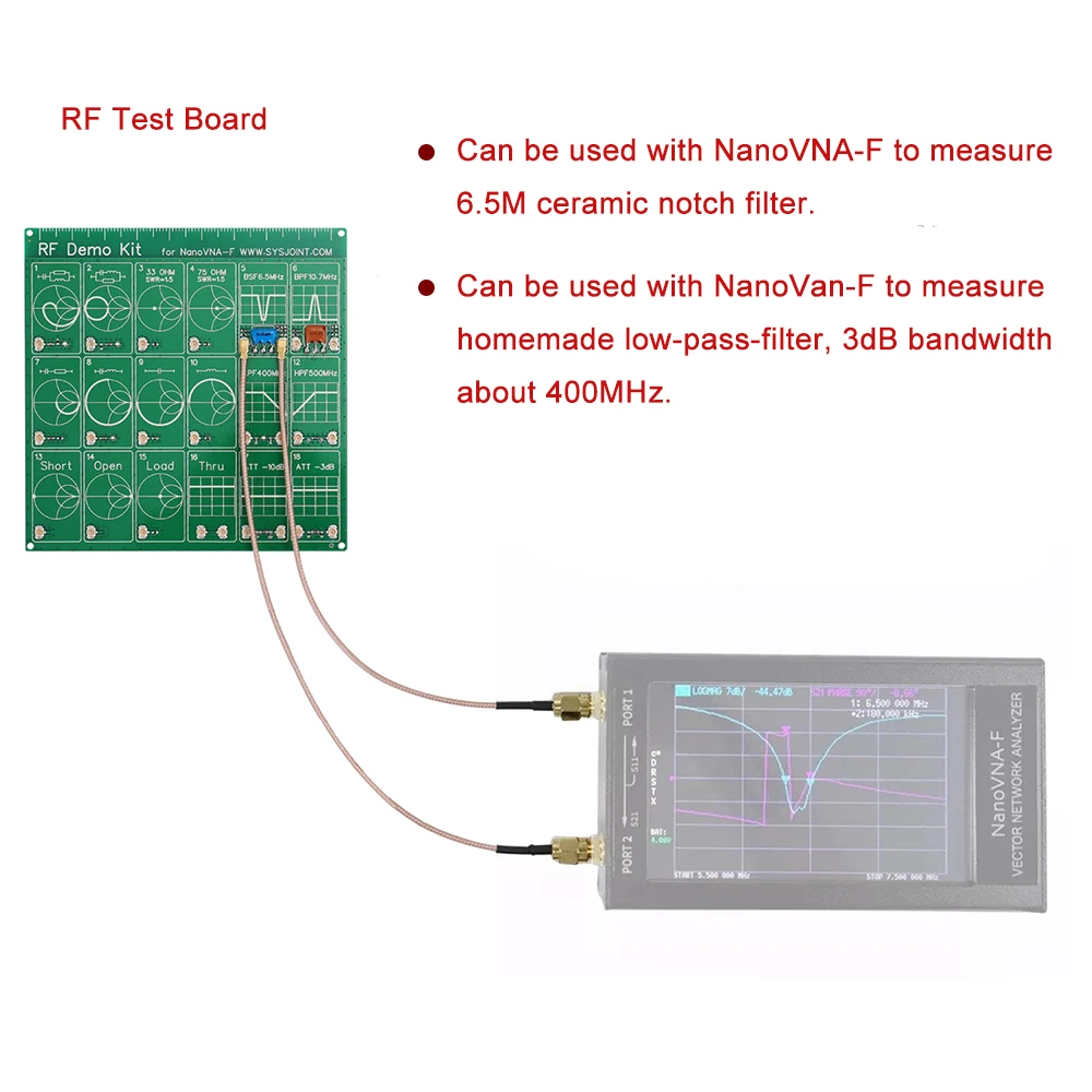 RF Demo Kit for NanoVNA VNA Test Board Vector Network Filter / Attenuator Analyzers Electrical Instruments | Инструменты